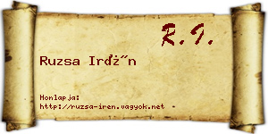 Ruzsa Irén névjegykártya