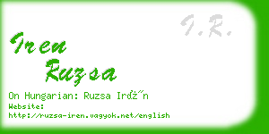 iren ruzsa business card